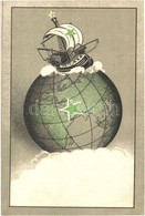 * T2/T3 Esperanto Art Postcard With Globe. Ader & Borel G.m.b.H Esperanto-Verlag (wet Damage) - Zonder Classificatie