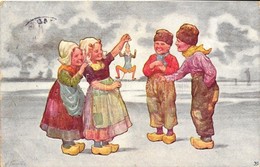 T3 Dutch Children With A Doll, Folklore B.K.W.I. 496-4 (EB) - Ohne Zuordnung