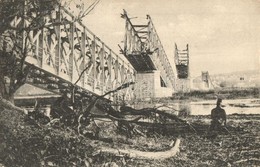 ** T3 Die Eisenbahnbrücke Semlin-Belgrad. Die Aufstrebenden Teile Werden Durch Meisterhafte Leistung Der österr-ung. Eis - Non Classificati