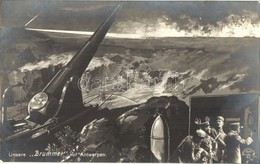 ** T1 Unsere 'Brummer' Vor Antwerpen / WWI German Military Art Postcard, Cannon - Sin Clasificación