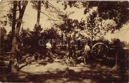 ** T2 WWI K.u.K. Military Camp, Soldiers With Cannon, Photo - Sin Clasificación