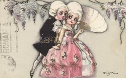 T2 Italian Art Postcard. Baroque Children Couple. Ballerini & Fratini 176. S: Chiostri - Unclassified