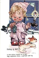 ** T1 Boldog Új Évet! / New Year Greeting, Child With Mickey Mouse Toy. N. Moneta 4951/2. S: L. Martini - Non Classificati