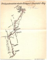 ** T2/T3 Útirány Automobilok Részére Budapest-Lándhídtól-Fótig. Klösz György és Fia, Kihajtható Lap / Hungarian Foldable - Non Classés