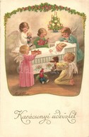 * T2/T3 Karácsonyi üdvözlet / Christmas Greeting Art Postcard, Child With Angels. A.G.B.No. 3082. Litho S: Pauli Ebner   - Unclassified