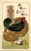 * T2 Easter, Rooster, Chicken, Trademark Series 2413. Golden Art Nouveau Emb. Litho - Sin Clasificación