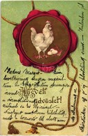 T2 Easter, Rooster, Seal, Golden Emb. Litho - Ohne Zuordnung