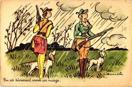 ** T2/T3 'Tu As Surement Crevé Un Nuage.' / You've Probably Popped A Cloud, Huntresses With Hunting Dogs In Rainfall, Hu - Non Classificati