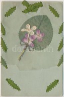 ** T2/T3 Textile Flower Postcard (EK) - Ohne Zuordnung