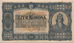 1923. 1000K 'Magyar Pénzjegynyomda R.t. Budapest' Nyomdahely Jelöléssel T:III - Unclassified