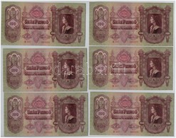 1930. 100P (8x) Mind 'E 157' Sorozat, Közte 6db Sorszámkövető (4+2) és 2db Közeli Sorszám T:I-,II - Sin Clasificación