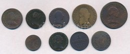 ~1760-1860.  9db-os Vegyes Magyar Rézkrajcár Tétel, Közte 1790S 1kr Cu 'II. József', 1800B 6kr Cu 'I. Ferenc' T:2-,3 - Ohne Zuordnung