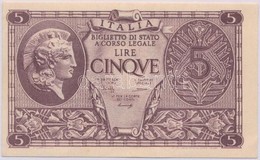 Olaszország 1944. 5L T:I-
Italy 1944. 5 Lire C:AU - Non Classés