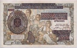 Szerbia / Német Megszállás 1941. 1000D 500D-os Bankjegyre Nyomva T:III
Serbia / German Occupation 1941. 1000 Dinara Prin - Ohne Zuordnung