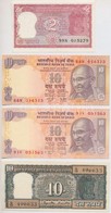 4db-os Vegyes Indiai Bankjegy Tétel T:I,I- Tűly.
4pcs Of Various Banknotes From India C:UNC,AU Needle Hole - Non Classificati