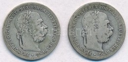 Ausztria 1895-1896. 1K Ag 'Ferenc József' (2xklf) T:2-,3 Austria 1895-1896. 1 Corona Ag 'Franz Joseph' (2xdiff) C:VF,F - Sin Clasificación