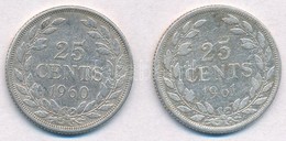 Libéria 1960-1961. 25c Ag (2xklf) T:2-
Liberia 1960-1961. 25 Cents Ag (2xdiff) C:VF - Non Classificati
