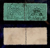 ANTICHI STATI - PONTIFICIO - 1868 - 2  Cent (22) - Coppia Orizzontale Usata (400) - Other & Unclassified