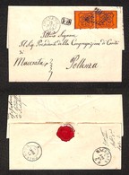 ANTICHI STATI - PONTIFICIO - 10 Cent (26c) - Coppia Orizzontale Su Lettera Da Corneto (P.ti 5) A Pollenza Del 12.11.69 - Other & Unclassified