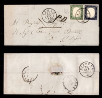 ANTICHI STATI - SARDEGNA - 5 Cent (13Da) + 20 Cent (15E) Ritagliato Nel Disegno - Letterina Da Asola A Ostiglia Del 22.9 - Sonstige & Ohne Zuordnung