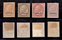 REGNO D'ITALIA - 1863 - Saggi De La Rue (L17+L19+L20+L21) - Non Dentellato - Gomma Originale (960) - Andere & Zonder Classificatie