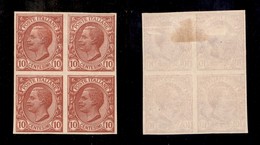 REGNO D'ITALIA - 1906 - Prova D’Archivio - 10 Cent (P82) In Quartina - Senza Gomma - Andere & Zonder Classificatie