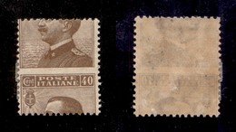 REGNO D'ITALIA - 1908 - 40 Cent Michetti (84me-varietà) - Dentellatura Orizzontale Al Centro (non Catalogato) - Gomma Or - Andere & Zonder Classificatie