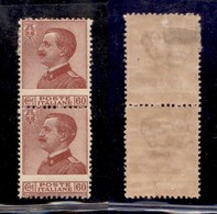 REGNO D'ITALIA - 1918 - 60 Cent Michetti (111kaa) - Coppia Verticale - Gomma Originale/integra In Basso - Autres & Non Classés