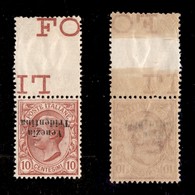 OCCUPAZIONI - TRENTINO - 1918 - 10 Cent Leoni (22aa) Con Intero Interspazio - Soprastampa Capovolta - Gomma Integra (450 - Trente