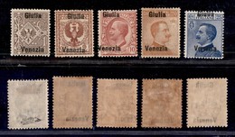 OCCUPAZIONI - VENEZIA GIULIA - 1918 - Giulia Venezia - 5 Valori (19d/20d+22d/24d) - Gomma Originale (490) - Venezia Giulia