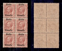 OCCUPAZIONI - VENEZIA GIULIA - 1918 - Giulia Venezia - 10 Cent (22d) - Blocco Verticale Di 6 - Gomma Integra (720++) - Venezia Giulia