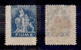 OCCUPAZIONI - FIUME - 1919 - 25 Cent (B38) - Carta B - Dentellature Spostate (senza Valore) - Gomma Originale - Non Cata - Fiume