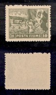 OCCUPAZIONI - FIUME - 1919 - 10 Corone (56/Iac) - Dentellato 12 1/2 - Gomma Integra (2.500) - Fiume