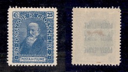 OCCUPAZIONI - FIUME - 1919 - 25 Cent + 2 Lire Grossich (74c-celeste Latteo) - Gomma Originale (600) - Fiume