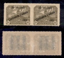 OCCUPAZIONI - FIUME - 1922 - 45 Cent Costituente Fiumana (183t) - Coppia Non Dentellata Al Centro - Gomma Originale (380 - Fiume