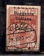 OCCUPAZIONI - VEGLIA - 1920 - 10 Cent (6ga) Usato Su Frammento - Veglia A Cavallo In Alto - Non Quotato Usato - Sonstige & Ohne Zuordnung