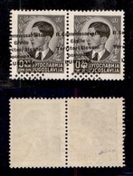 OCCUPAZIONI - LUBIANA - 1941 - 25 Para (18d)  - Coppia Orizzontale Con Soprastampe Oblique Parziali (prima Riga Del Fogl - Ljubljana