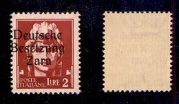 OCCUPAZIONI - ZARA - 1943 - 2 Lire (12e) - Soprastampa A Sinistra (B A Cavallo) - Gomma Integra (600) - Sonstige & Ohne Zuordnung