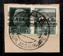 OCCUPAZIONI - ZARA - 1943 - 25 Cent Esercito (28-tipo V) Usato Su Frammento (400+) - Autres & Non Classés