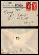 COLONIE - AFRICA ORIENTALE - 75 Cent Augusto (25) - Coppia Su Aerogramma Da Massaua A Napoli Del 11.6.38 (560+) - Sonstige & Ohne Zuordnung