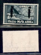 REPUBBLICA SOCIALE - 1944 - Saggi - Verona - 2 Lire Aeroespresso (P16-Aerea) - Senza Gomma - Cert. AG (integro 6.000) - Autres & Non Classés