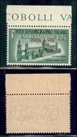 LOCALI - AOSTA - 1944 - 1,25 Lire Espresso (8) Bordo Foglio - Soprastampa In Albino Speculare Sul Bordo - Gomma Integra  - Andere & Zonder Classificatie