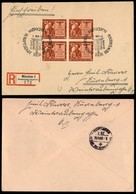 EUROPA - GERMANIA - Munchen Haupstadt Der Bewegung - 24 + 26 Pfennig (863) In Quartina Su Raccomandata Per Norimberga De - Andere & Zonder Classificatie