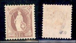 EUROPA - SVIZZERA - 1882 - 1 Franco (63XAb) - Gomma Originale - Andere & Zonder Classificatie