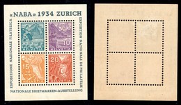 EUROPA - SVIZZERA - 1934 - Foglietti - Naba Zurigo (1) - Gomma Originale - Sonstige & Ohne Zuordnung