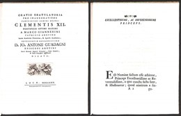 PREFILATELICHE - DOCUMENTI - VARIE - 1730 - Orazione Di Antonio Guadagni Vescovo D’Arezzo - Prefazione Di M.Giannerini - - Autres & Non Classés