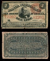 CARTAMONETA - BANCONOTE - 1866 (25 Luglio) - 2 Lire Banca Nazionale Nel Regno D’Italia - Andere & Zonder Classificatie