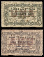 CARTAMONETA - BANCONOTE - 1868 (1 Novembre) - 1 Lira Banca Popolo Firenze - Autres & Non Classés