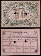 CARTAMONETA - BANCONOTE - 1871 (1 Settembre) - 50 Lire - Monte Dei Paschi Di Siena - Buono Di Cassa - Sonstige & Ohne Zuordnung