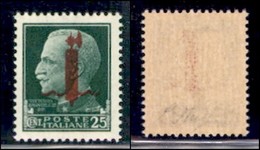 REPUBBLICA SOCIALE - PROVVISORI - 1944 - Verona - 25 Cent (490) - Gomma Integra - Oliva - Andere & Zonder Classificatie